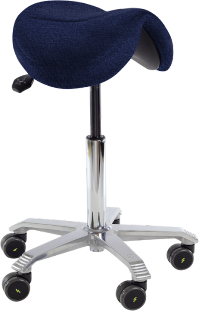 Jumper of Amazone ESD Swivel Saddle Chair with Adjustable Seat Angle Soft Castors Brake Loaded ESD Blue Dralon D89 ESD
